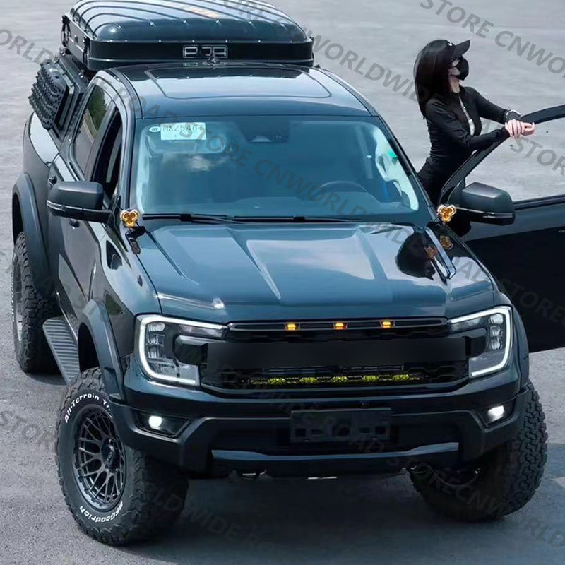 For FORD RANGER 2023 T9 MK4 PX4 High Version XLT WILDTRAK SPORT Front Grills Raptor Style Grille with Led Light Upgrade Tuning