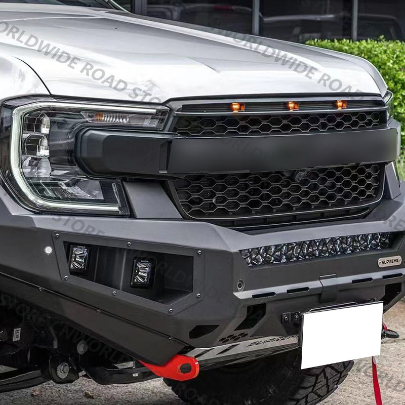 For FORD RANGER 2023 T9 MK4 PX4 High Version XLT WILDTRAK SPORT Front Grills Raptor Style Grille with Led Light Upgrade Tuning