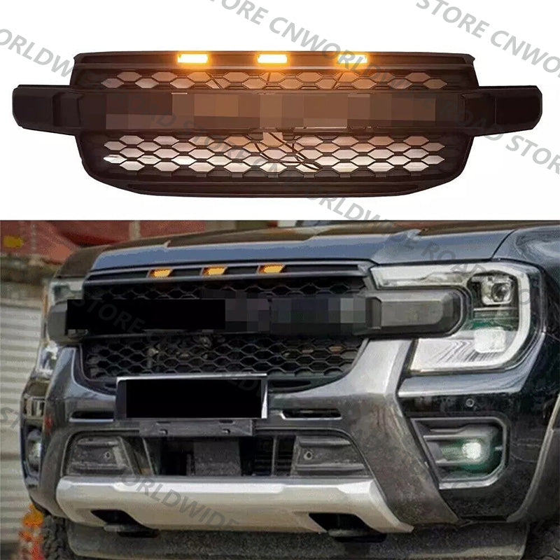 For FORD RANGER 2023 T9 MK4 PX4 High Version XLT WILDTRAK SPORT Front Grills Raptor Style Grille with Led Light Upgrade Tuning