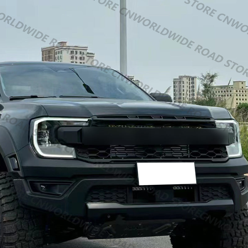 For FORD RANGER 2023 T9 MK4 PX4 High Version XLT WILDTRAK SPORT Front Grills Raptor Style Grille with Led Light Upgrade Tuning